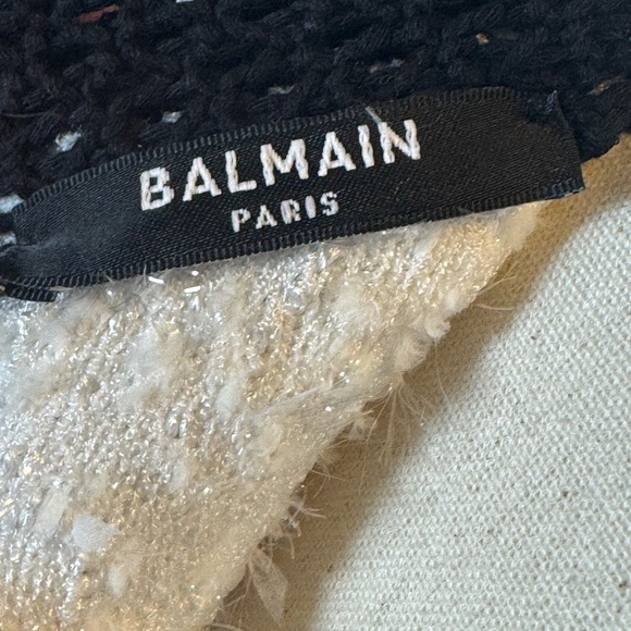 Balmain Embellished Black & White Tweed Mini Dress Size 40 – Like New - Picture 14 of 16